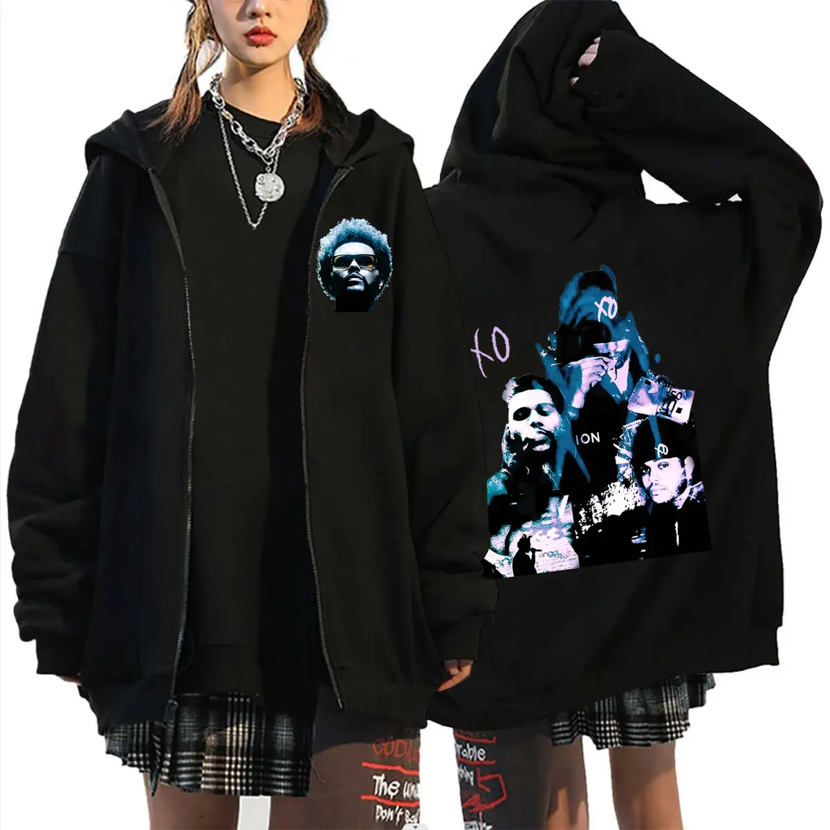 Rapper The Weeknd Zipper Hoodie Men Women Hip Hop Fashion Pop Music Streetwear Male Vintage Casual Oversized Zip Up Jacket Coat
Rapper The Weeknd Zipper Hoodie Men Women Hip Hop Fashion Pop Music Streetwear Male Vintage Casual Oversized Zip Up Jacket Coat