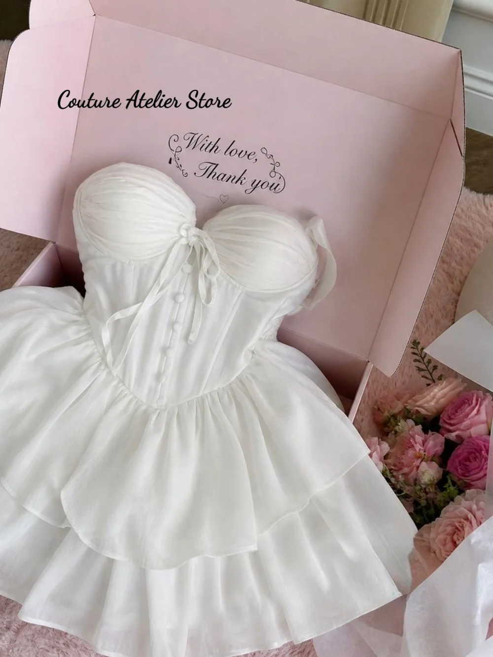 Gift White Prom Dress Wedding Party Homecoming Dresses Sleeveless Strapless Mini Bespoke Occasion Vestidos De Fiesta Customized
Gift White Prom Dress Wedding Party Homecoming Dresses Sleeveless Strapless Mini Bespoke Occasion Vestidos De Fiesta Customized