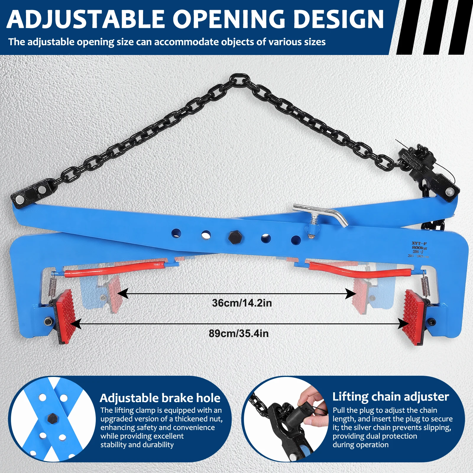 Зажим для подъема гранитных плит 1763 фунтов, регулируемый диапазон 14-35 дюймов, противоскользящие зажимы для камня, для сланцевых плит/бордюрных камней
Зажим для подъема гранитных плит 1763 фунтов, регулируемый диапазон 14-35 дюймов, противоскользящие зажимы для камня, для сланцевых плит/бордюрных камней