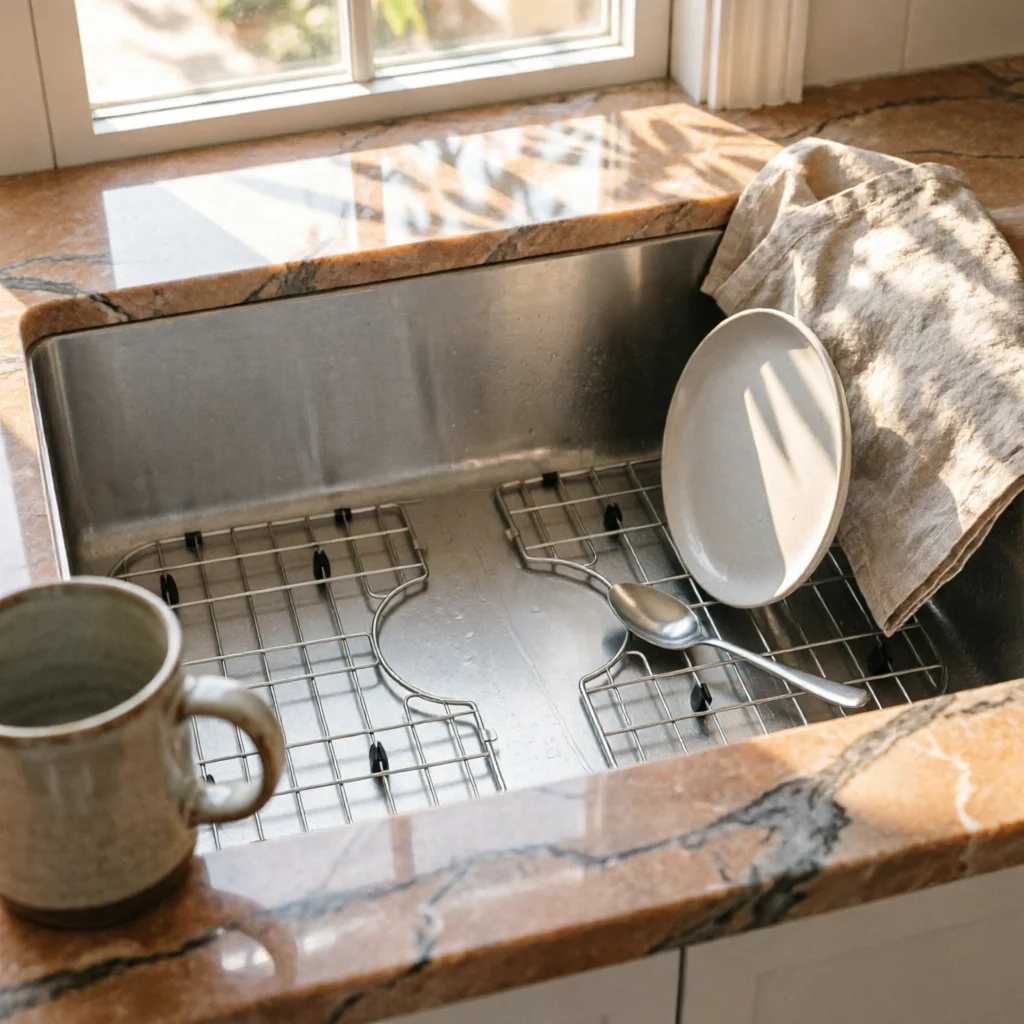 Sink Protector Grid Rounded Corners Rectangular Sink Drain Rack Sturdy Stainless Steel for Kitchen Hardware
Sink Protector Grid Rounded Corners Rectangular Sink Drain Rack Sturdy Stainless Steel for Kitchen Hardware
