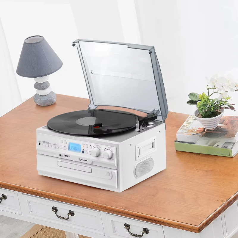 YYHC-Multi-vinyl player with CD player, USB SD, AUX input radio and cassette functions
YYHC-Multi-vinyl player with CD player, USB SD, AUX input radio and cassette functions