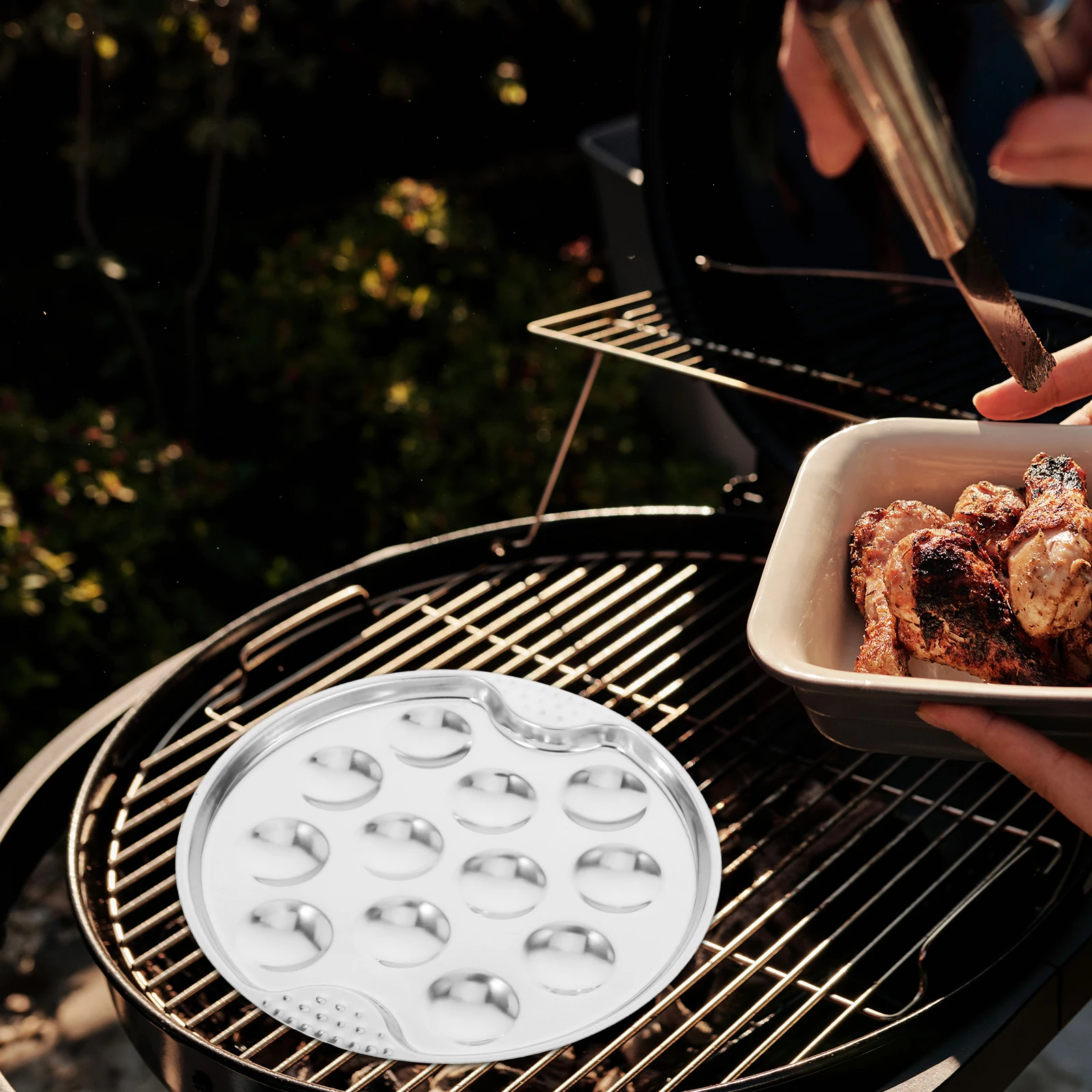 2pcs Baked Snails Plates Round Metal Stainless Steel BBQ Kitchen Dinner Pan Platter Escargot Dish Steam Egg Grilling Set
2pcs Baked Snails Plates Round Metal Stainless Steel BBQ Kitchen Dinner Pan Platter Escargot Dish Steam Egg Grilling Set