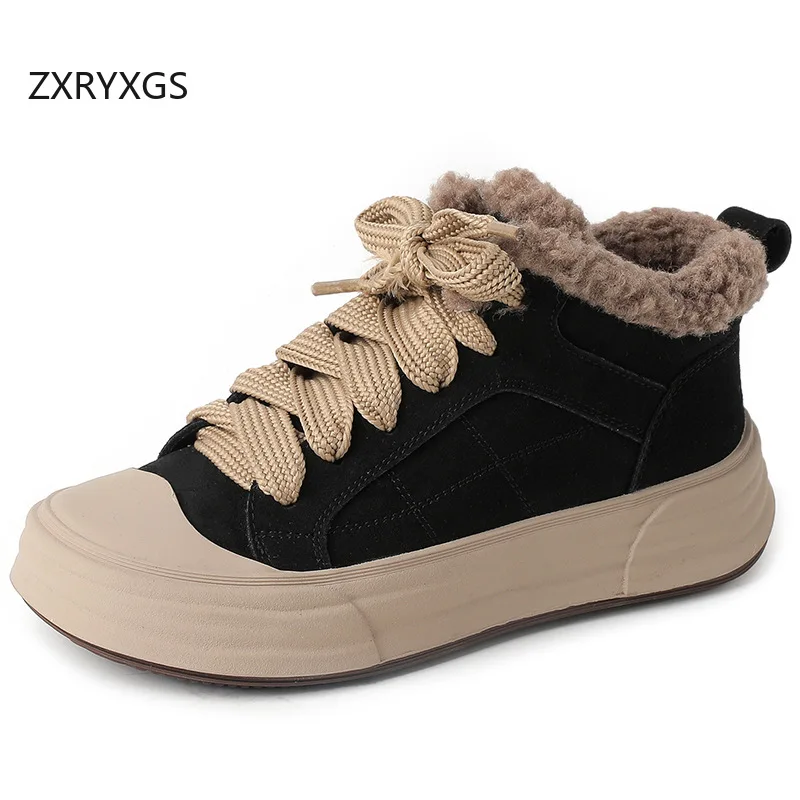 ZXRYXGS 2025 Frosted Cowhide Winter Vulcanized Shoes Warm Sneaker Snow Shoes Flat Platform Sneaker Trendy Shoes Woman Large Size
ZXRYXGS 2025 Frosted Cowhide Winter Vulcanized Shoes Warm Sneaker Snow Shoes Flat Platform Sneaker Trendy Shoes Woman Large Size