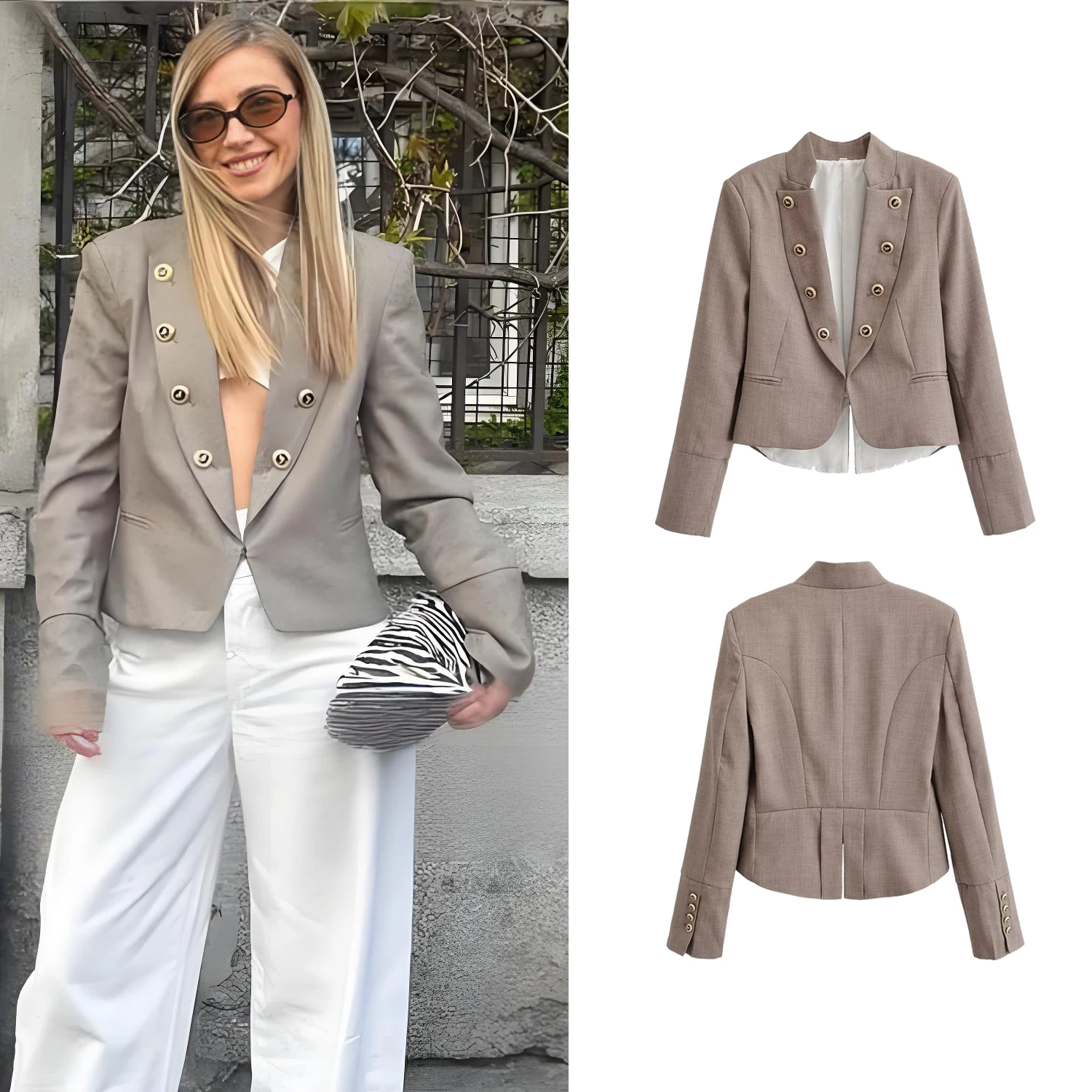 Women Vintage Chic Blazers Jackets Spring Female High Street Buttons Embellished Blazers Lady Trendy Elegant Casual Coat
Women Vintage Chic Blazers Jackets Spring Female High Street Buttons Embellished Blazers Lady Trendy Elegant Casual Coat