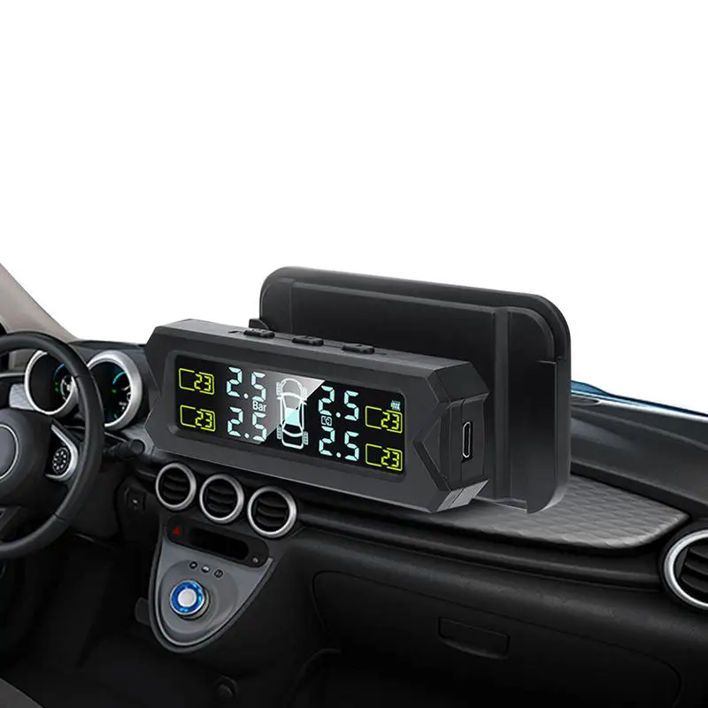 Universal TPMS Wireless Tire Pressure Monitoring System Solar Power Clock LCD Display 4 External Sensor Tire Pressure Sensors
Universal TPMS Wireless Tire Pressure Monitoring System Solar Power Clock LCD Display 4 External Sensor Tire Pressure Sensors