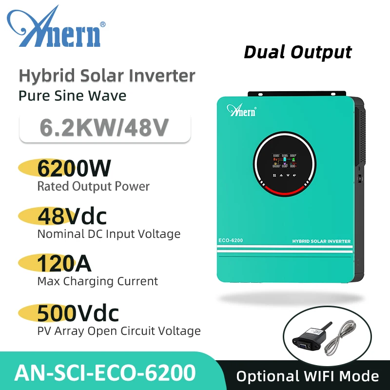 Гибридный инвертор Anern 4,2 кВт 6,2 кВт 10,2 кВт 24 В 48 В с двойным выходом MPPT 120 А 160 А автономные солнечные инверторы Max PV 500 В постоянного тока
Гибридный инвертор Anern 4,2 кВт 6,2 кВт 10,2 кВт 24 В 48 В с двойным выходом MPPT 120 А 160 А автономные солнечные инверторы Max PV 500 В постоянного тока