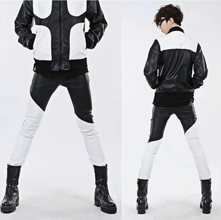 27-46 Male Costumes Black And White Patchwork Leather Pants Men's Fashion Jazz Dance Ds Costume Plus Size Stage Singer Costumes
27-46 Male Costumes Black And White Patchwork Leather Pants Men's Fashion Jazz Dance Ds Costume Plus Size Stage Singer Costumes