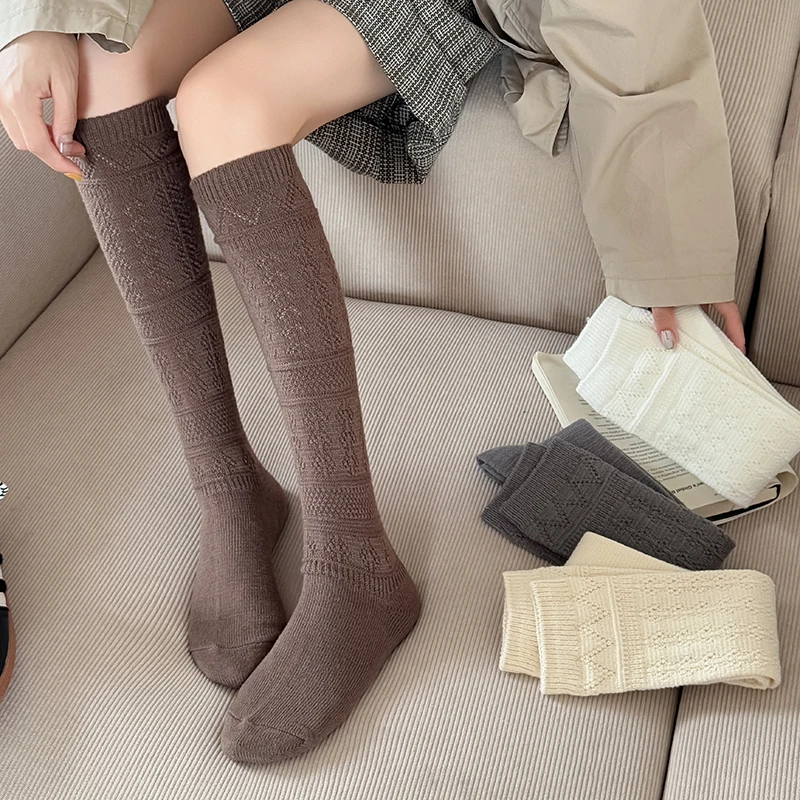 Trendy Women Stockings New Solid Color Simple Preppy Style Knee High Woman Socks Long Hollow Out Japanese Style Plain Socks Soft
Trendy Women Stockings New Solid Color Simple Preppy Style Knee High Woman Socks Long Hollow Out Japanese Style Plain Socks Soft