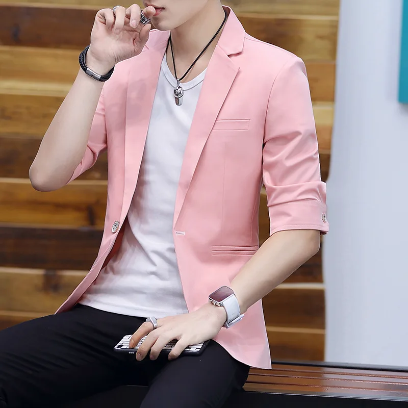 HOO 2024 Men's Summer New Half Sleeve blazer Youth Slim Handsome Solid Color blazer
HOO 2024 Men's Summer New Half Sleeve blazer Youth Slim Handsome Solid Color blazer