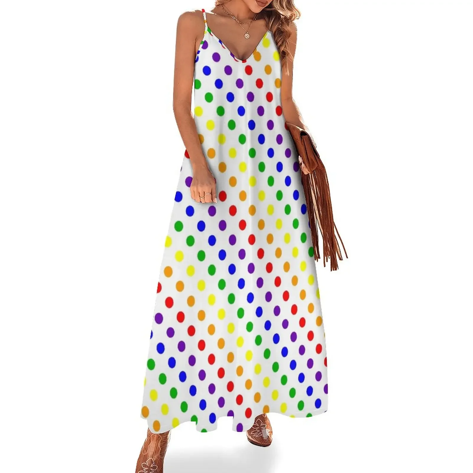 Rainbow Dots Sleeveless Dress women evening dress Woman dresses prom clothes Long dresses
Rainbow Dots Sleeveless Dress women evening dress Woman dresses prom clothes Long dresses