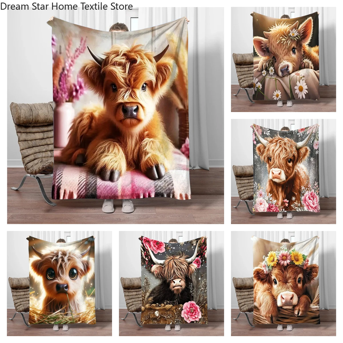 Highland Cow Flannel Blanket Children Warm Soft Blanket for Sofa Bed Cover Blanket Suitable for Birthday Souvenir Camping Gifts
Highland Cow Flannel Blanket Children Warm Soft Blanket for Sofa Bed Cover Blanket Suitable for Birthday Souvenir Camping Gifts