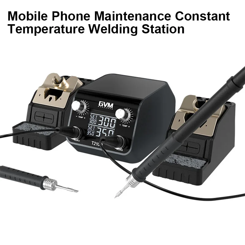 GVM T210D Double Soldering Iron Head Welding Station for Mobile Phone Maintenance Smart Duplex Automatic Standby Welder
GVM T210D Double Soldering Iron Head Welding Station for Mobile Phone Maintenance Smart Duplex Automatic Standby Welder