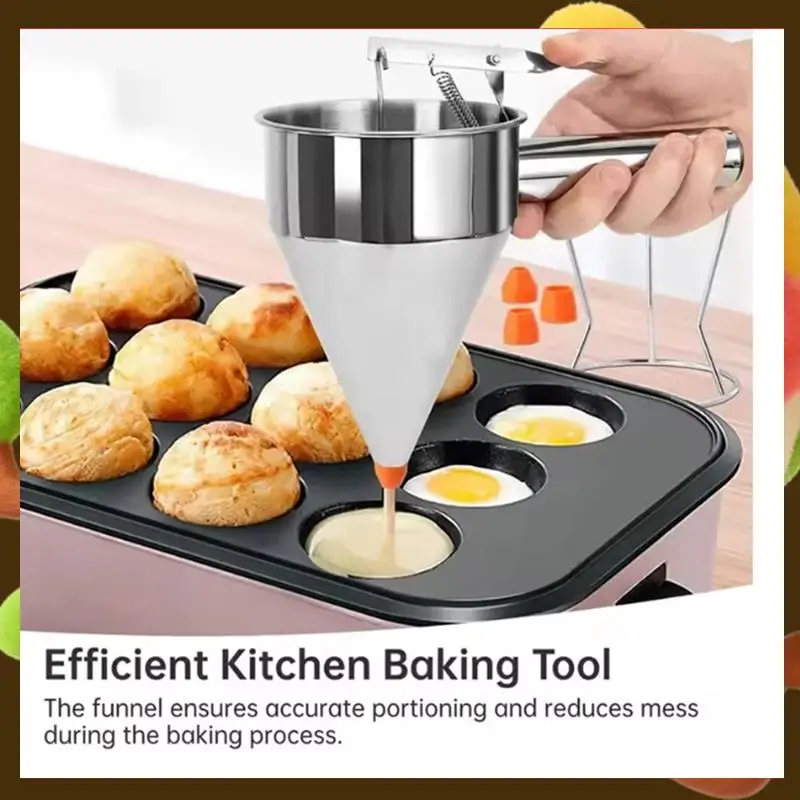 Stainless Steel Funnel Dispenser With 4 Leak Rack Octopus Fish Ball Kitchen Tools-Retail
Stainless Steel Funnel Dispenser With 4 Leak Rack Octopus Fish Ball Kitchen Tools-Retail