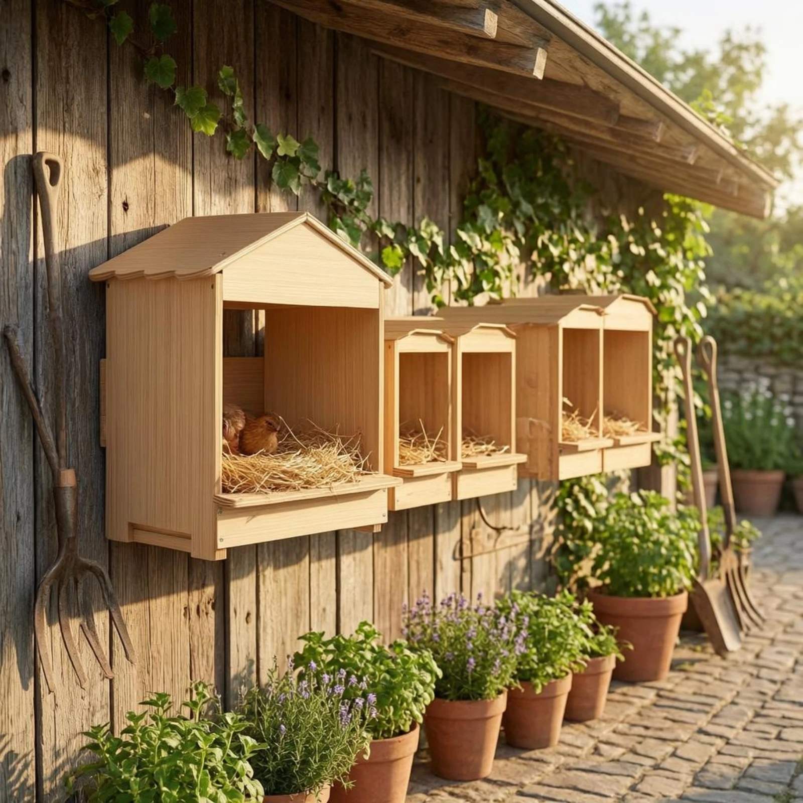 Poultry Nest Box Natural Wood Finish Wall-Mountable Nesting Box for Farm
Poultry Nest Box Natural Wood Finish Wall-Mountable Nesting Box for Farm