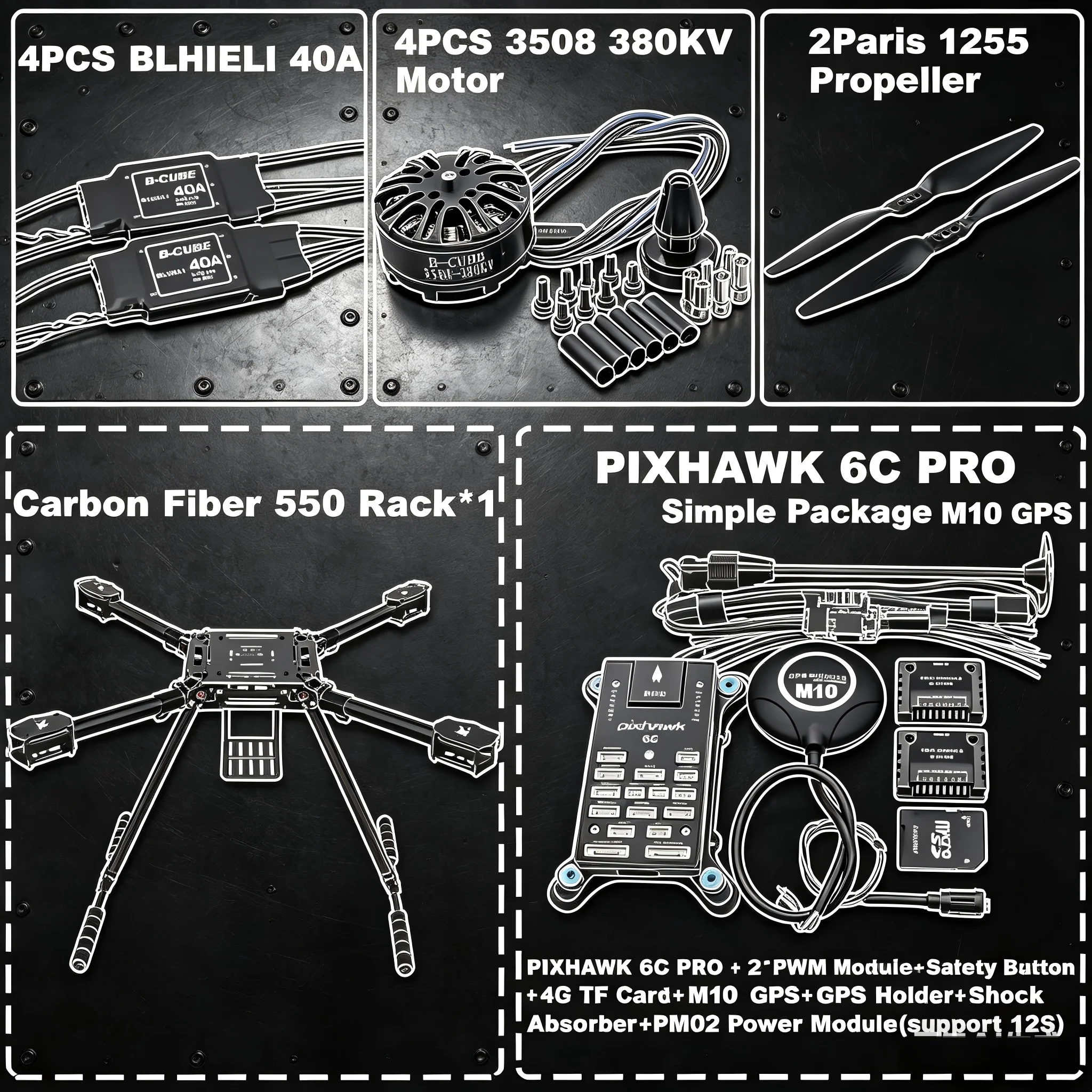 Квадрокоптер Happy 550 Hexa Frame PIXHAWK 6C PRO M8N M9N M10 Control Carbon Ardupilot с мотором 40A 3508 380KV ESC PX4 ArduCopter
Квадрокоптер Happy 550 Hexa Frame PIXHAWK 6C PRO M8N M9N M10 Control Carbon Ardupilot с мотором 40A 3508 380KV ESC PX4 ArduCopter
