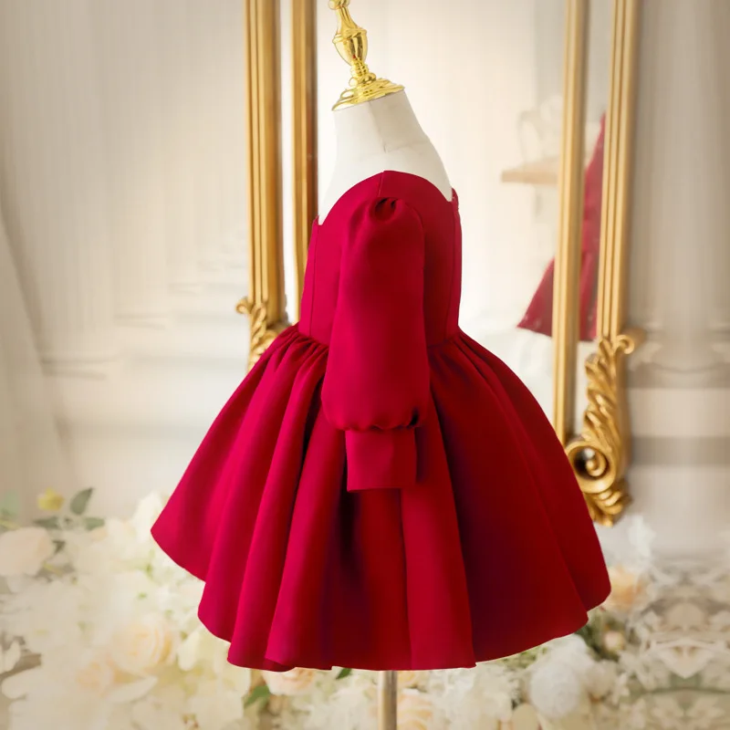 Children Full-Year Dress Baby Girl Western Style Flower Girl Red Chinese Style Long Sleeve Princess Dress Wedding Dress Little P
Children Full-Year Dress Baby Girl Western Style Flower Girl Red Chinese Style Long Sleeve Princess Dress Wedding Dress Little P