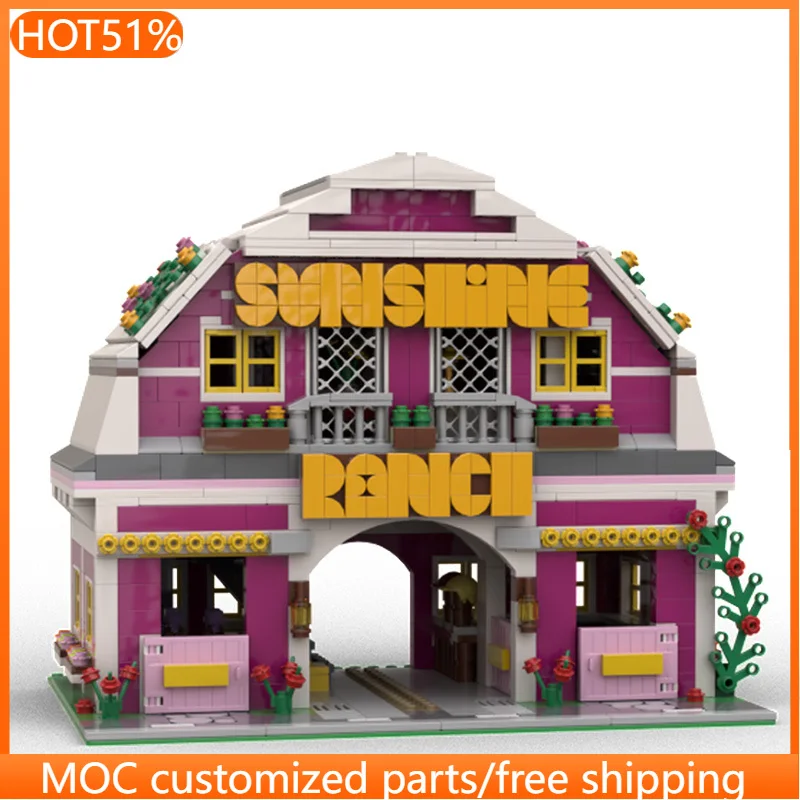 1348 PCS Modular Building Sunshine Ranch MOC Customize Modular Building Block Creative Design Model DIY Boys Toy Christmas Gift