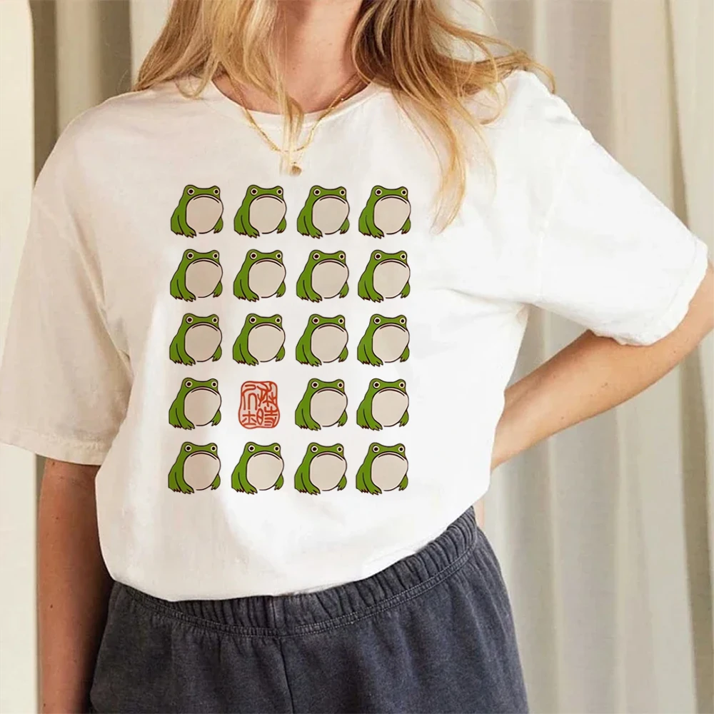 Cute Frog Pattern Printed Women's T-Shirt Regular Round Neck Short Sleeve Casual Style Summer Street Fashion White T-Shirt
Cute Frog Pattern Printed Women's T-Shirt Regular Round Neck Short Sleeve Casual Style Summer Street Fashion White T-Shirt