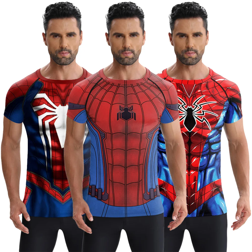 Superhero Shirt Men Spider Print Tees Summer Fashion Spider Series Street Quick Drying Male Compression Short Sleeved T-Shirt
Superhero Shirt Men Spider Print Tees Summer Fashion Spider Series Street Quick Drying Male Compression Short Sleeved T-Shirt