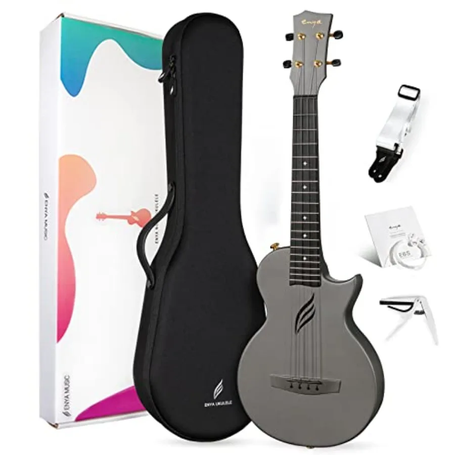 Tenor Ukulele 26 Inch for Adult Travel Use, Carbon Fiber Body with Cutaway Design, Black Color, Lightweight Durable Constructio
Tenor Ukulele 26 Inch for Adult Travel Use, Carbon Fiber Body with Cutaway Design, Black Color, Lightweight Durable Constructio