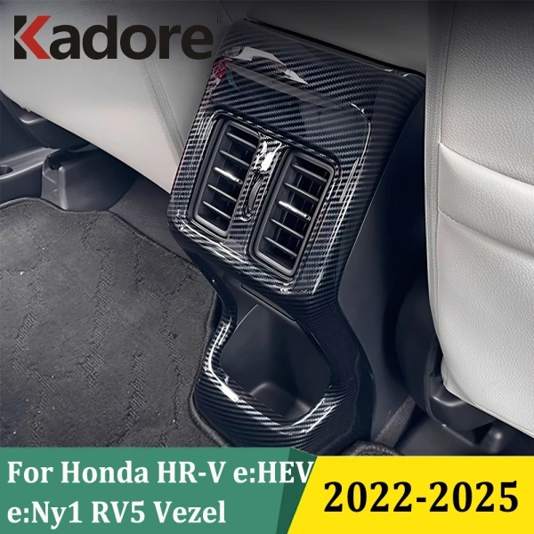 Для Honda HR-V e:HEV e:Ny1 RV5 Vezel 2022 2023 2024 2025 из углеродного волокна, крышка вентиляционного отверстия на заднем сиденье, накладка, автомобильные аксессуары 
Для Honda HR-V e:HEV e:Ny1 RV5 Vezel 2022 2023 2024 2025 из углеродного волокна, крышка вентиляционного отверстия на заднем сиденье, накладка, автомобильные аксессуары
