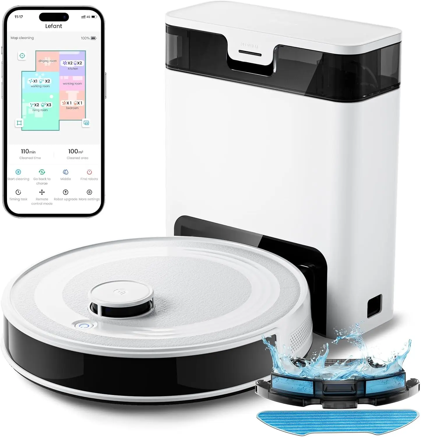 Robot Vacuum and Mop Combo 8 Weeks Self Emptying with Dual Dustbin Options 6000Pa LiDAR Robotic Vacuum Cleaner with Precision
Robot Vacuum and Mop Combo 8 Weeks Self Emptying with Dual Dustbin Options 6000Pa LiDAR Robotic Vacuum Cleaner with Precision