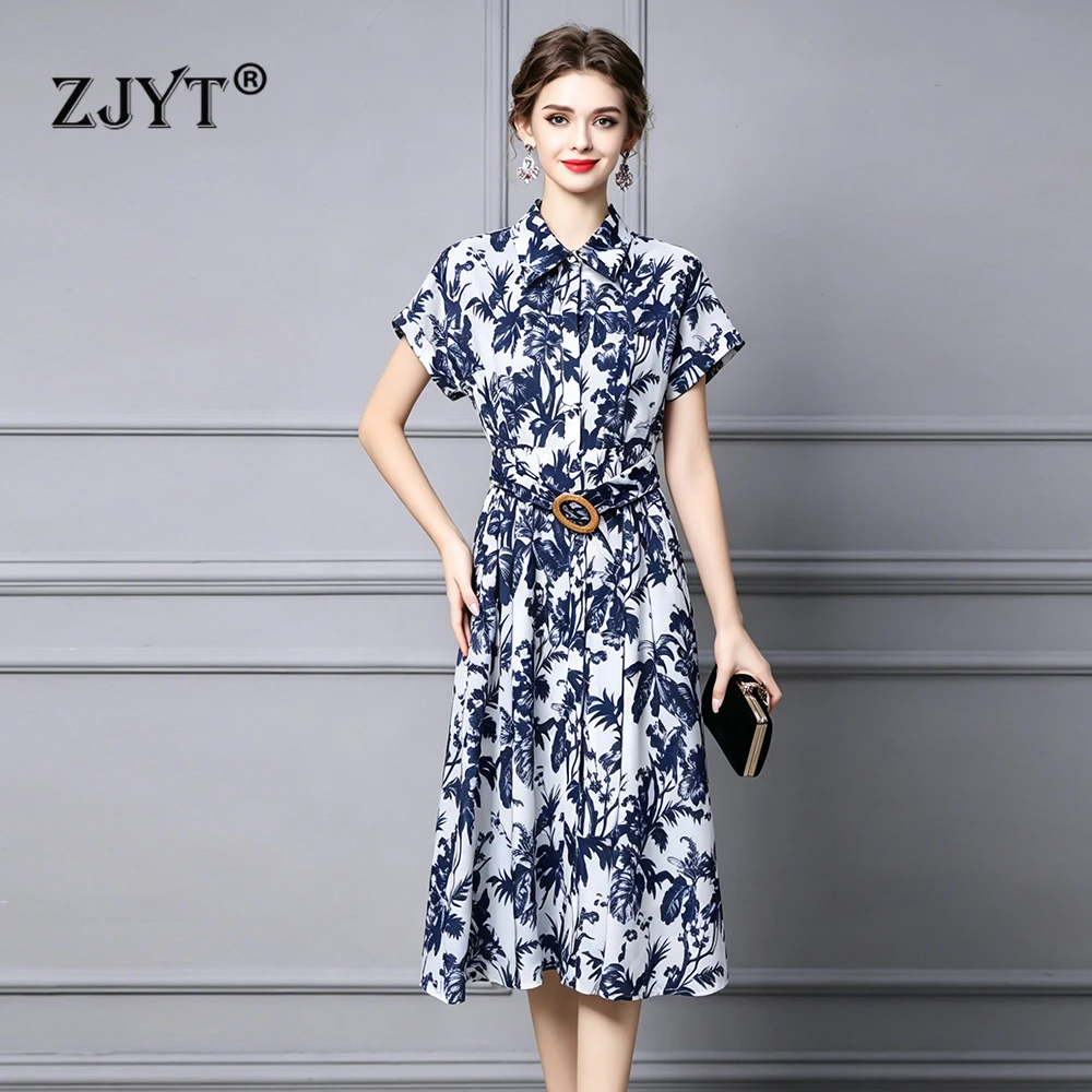 ZJYT Summer New Fashion Print Shirt Dresses for Women 2026 Elegant Single Breasted Short Sleeve Casual Holiday Dress Female Robe
ZJYT Summer New Fashion Print Shirt Dresses for Women 2026 Elegant Single Breasted Short Sleeve Casual Holiday Dress Female Robe