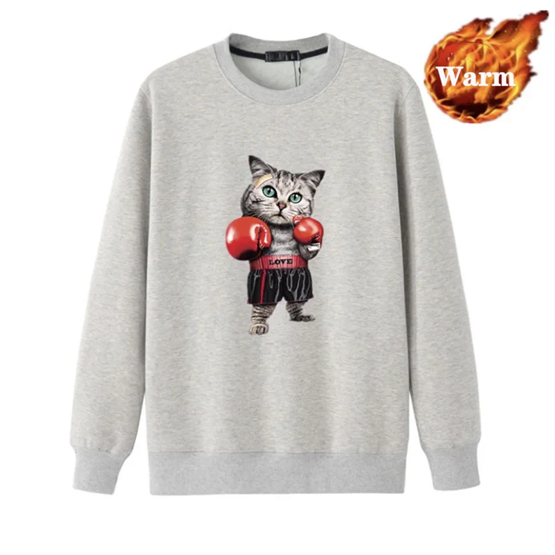 Men's Solid Color Cotton Tops Autumn Winter Oversized Sweatshirts Sports Leisure Tops Cat Print Pullover Clothes Plus Size M-6XL
Men's Solid Color Cotton Tops Autumn Winter Oversized Sweatshirts Sports Leisure Tops Cat Print Pullover Clothes Plus Size M-6XL
