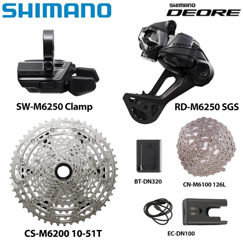 SHIMANO NEW DEORE Di2 12-Speed SW-M6250 RD-M6250 SGS CS-M6100 10-51T CN-M6100 With BT-DN320 EC-DN100 For MTB Mountain Bike
SHIMANO NEW DEORE Di2 12-Speed SW-M6250 RD-M6250 SGS CS-M6100 10-51T CN-M6100 With BT-DN320 EC-DN100 For MTB Mountain Bike