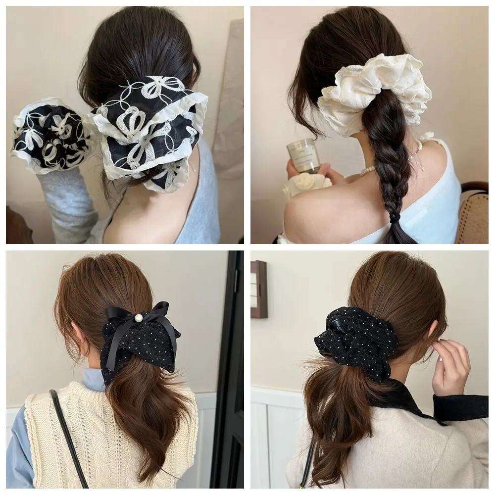 French Style Lace Scrunchies Bow Temperament Women Hair Scrunchies Ponytail Holder Elegant Oversized Hair Ropes Rubber Bands
French Style Lace Scrunchies Bow Temperament Women Hair Scrunchies Ponytail Holder Elegant Oversized Hair Ropes Rubber Bands