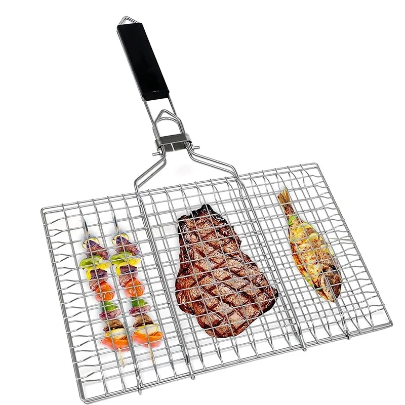 Foldable Grill Basket Portable Stainless Steel BBQ Barbecue Grilling Basket with Removable Handle Steak Fish Basket
Foldable Grill Basket Portable Stainless Steel BBQ Barbecue Grilling Basket with Removable Handle Steak Fish Basket