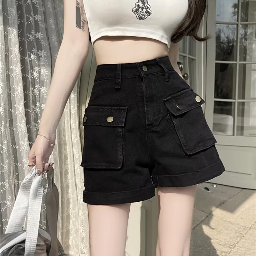 Black High Waist Slimming Denim Shorts Women's Spicy Girl A-Line Hot Pants Summer 2023 American Design Sensation Jeans
Black High Waist Slimming Denim Shorts Women's Spicy Girl A-Line Hot Pants Summer 2023 American Design Sensation Jeans