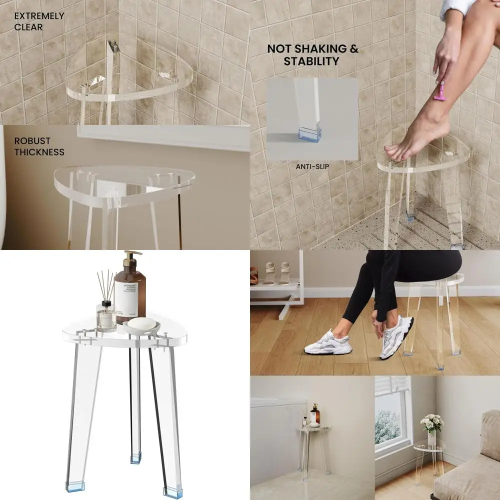 Heavy-Duty Acrylic Shower Stool, 11.65 Diameter x 11.94 Width x 16.34 Height, Waterproof Non-Slip Seat for Shower Safety
Heavy-Duty Acrylic Shower Stool, 11.65 Diameter x 11.94 Width x 16.34 Height, Waterproof Non-Slip Seat for Shower Safety
