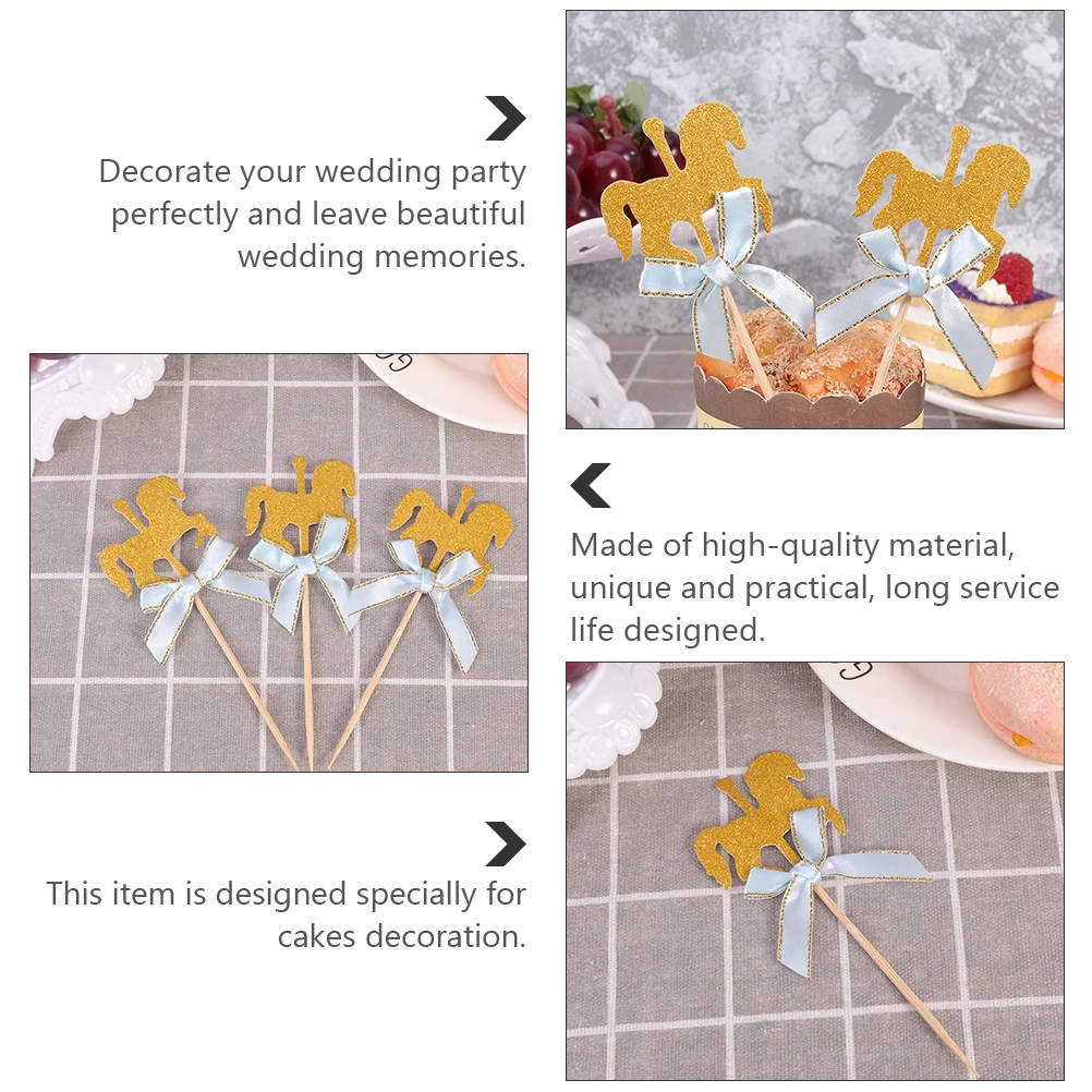 40Pcs Horse Shape Cake Topper Carousel Design Party Cake Decoration for Marriage Proposal Dance Party Birthday Gathering
40Pcs Horse Shape Cake Topper Carousel Design Party Cake Decoration for Marriage Proposal Dance Party Birthday Gathering