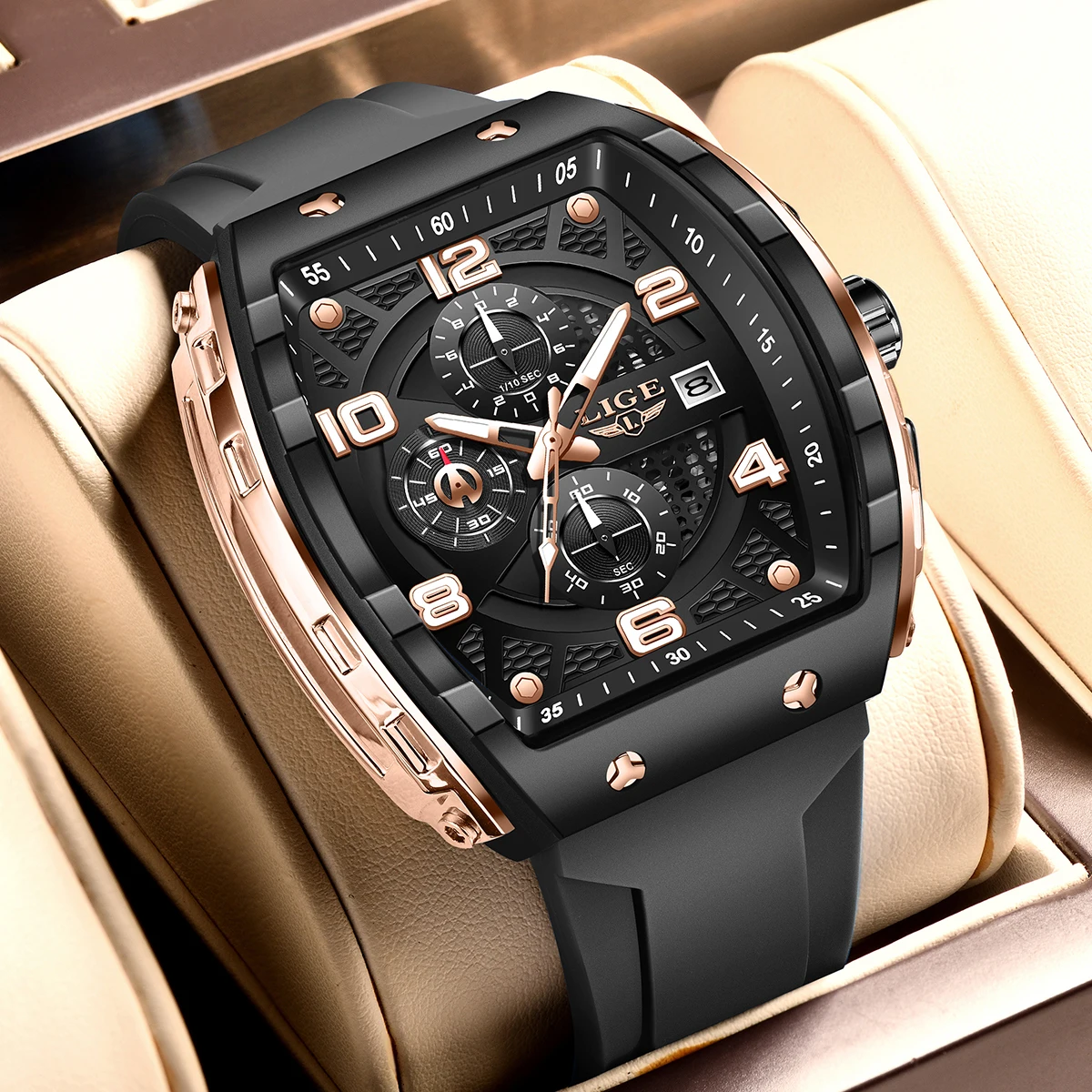 LIGE Top Brand Men's Silicone Watches Luxury Square Quartz Wristwatch Waterproof Luminous Chronograph Watch for Men Date Clock
LIGE Top Brand Men's Silicone Watches Luxury Square Quartz Wristwatch Waterproof Luminous Chronograph Watch for Men Date Clock
