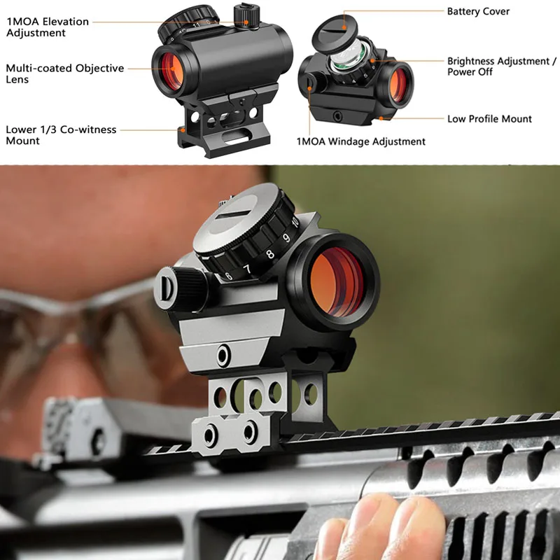 Motion Awake Tactical Red Dot Sight 2 MOA Reflex Sights Optics Compact Scope With Lower 1/3 Co-Witness Riser 21mm Picatinny
Motion Awake Tactical Red Dot Sight 2 MOA Reflex Sights Optics Compact Scope With Lower 1/3 Co-Witness Riser 21mm Picatinny