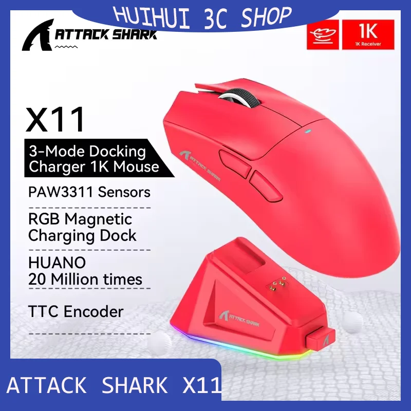 New Attack Shark X11 Mouse Lightweight PAW3311 E-sports Game the third mock examination Wireless Bluetooth Mouse Charging RGB
New Attack Shark X11 Mouse Lightweight PAW3311 E-sports Game the third mock examination Wireless Bluetooth Mouse Charging RGB
