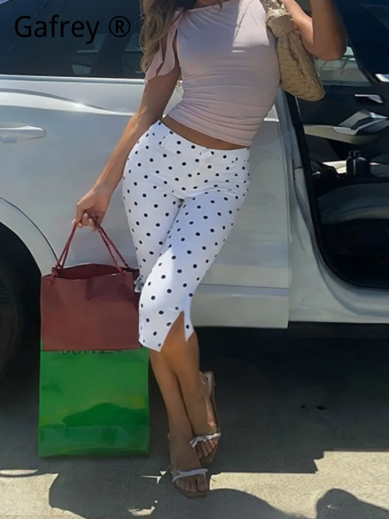 Women Dot Print Capri Pants Casual Slim Seven Point Trousers Fashion Streetwear Daily Outfits Elegant Summer Bottoms
Women Dot Print Capri Pants Casual Slim Seven Point Trousers Fashion Streetwear Daily Outfits Elegant Summer Bottoms