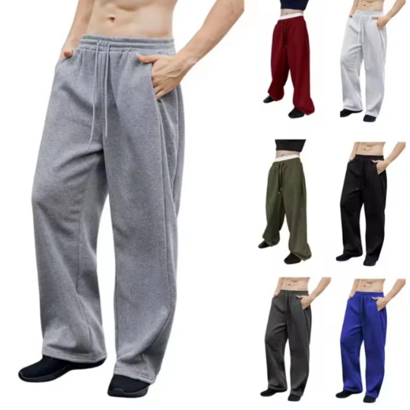 Мужские спортивные брюки 2026 года с широкими штанинами, прямым кроем, на шнурке, с карманами, новый стиль
Мужские спортивные брюки 2026 года с широкими штанинами, прямым кроем, на шнурке, с карманами, новый стиль