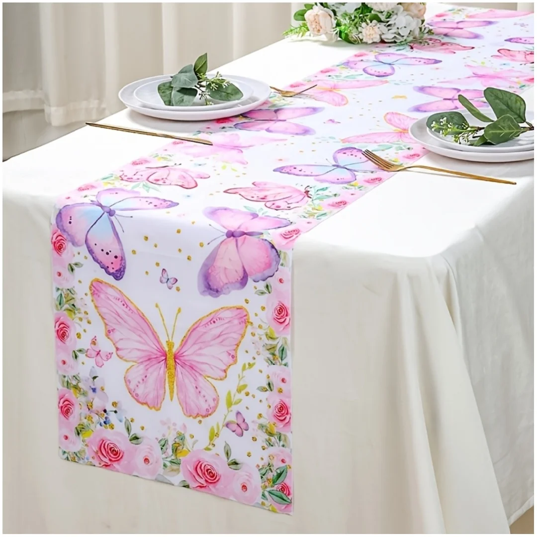 1pc Watercolor Pink Purple Butterfly Floral Table Runner Ideal for Dining Table Sideboard Cabinet and Living Room Home Decor
1pc Watercolor Pink Purple Butterfly Floral Table Runner Ideal for Dining Table Sideboard Cabinet and Living Room Home Decor