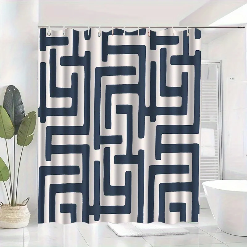 Abstract Geometric Maze Shower Curtain Navy Blue White Modern Bathroom Decor Curtain 180x200cm
Abstract Geometric Maze Shower Curtain Navy Blue White Modern Bathroom Decor Curtain 180x200cm