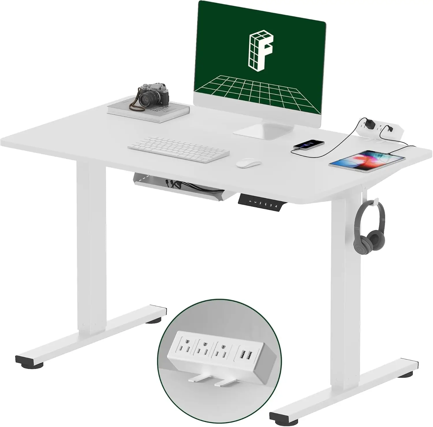 Vertical office desk with clip on power board, 40 x 24 adjustable height vertical desk (white frame+40 "white tabletop)
Vertical office desk with clip on power board, 40 x 24 adjustable height vertical desk (white frame+40 "white tabletop)