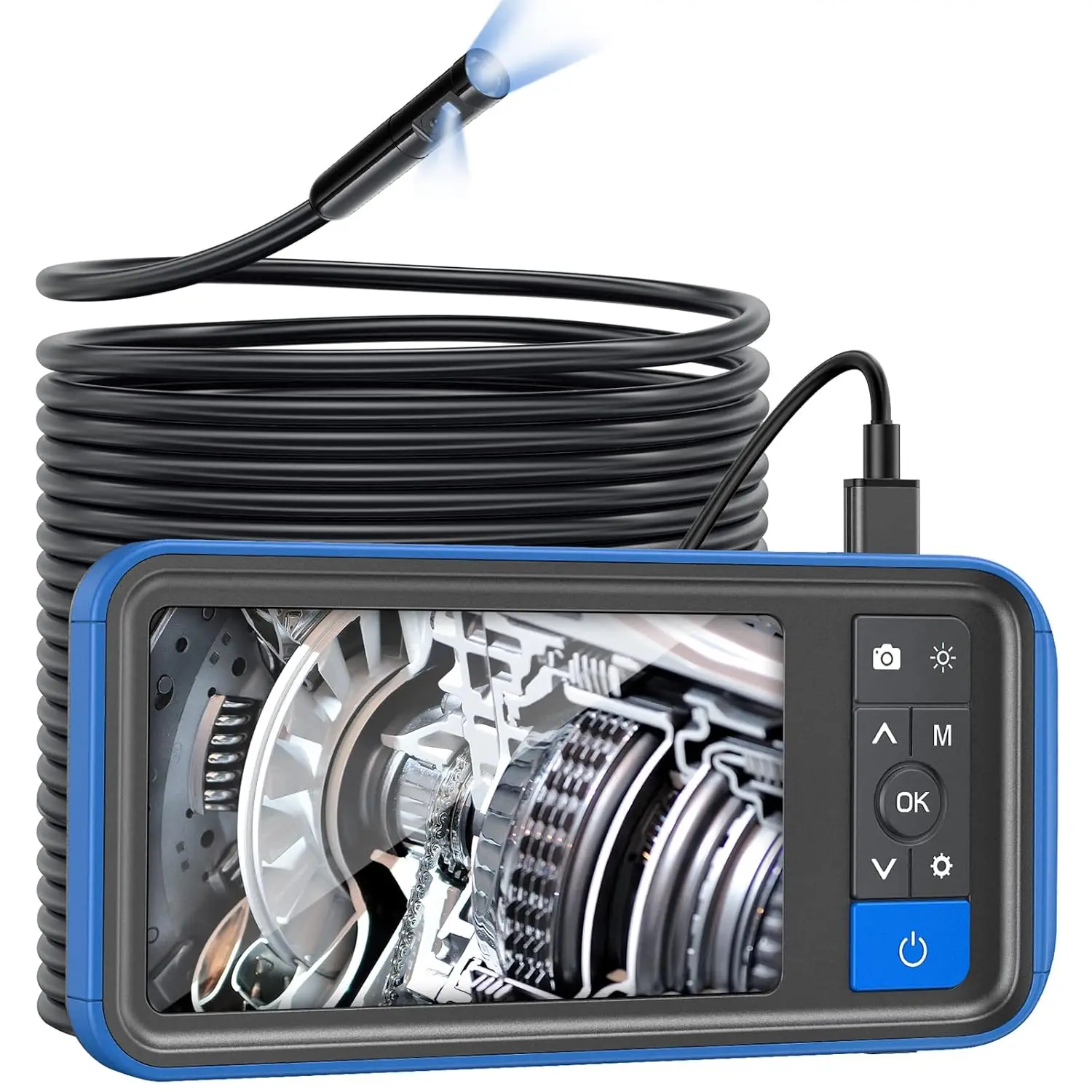 Endoscope Camera with 8 LED Light 4.5" HD Snake Borescope Dual Lens for Sewer Drain 1080p Pipe Inspection Camera
Endoscope Camera with 8 LED Light 4.5" HD Snake Borescope Dual Lens for Sewer Drain 1080p Pipe Inspection Camera