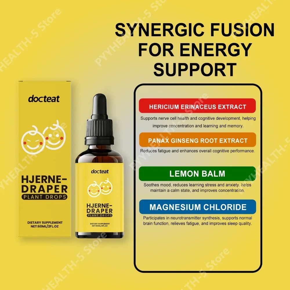 Docteat Plant Drops 60 ML Net Volume, Easy-to-take with Hericium Erinaceus, Panax Ginseng, Lemon Balm, Magnesium Chloride
Docteat Plant Drops 60 ML Net Volume, Easy-to-take with Hericium Erinaceus, Panax Ginseng, Lemon Balm, Magnesium Chloride