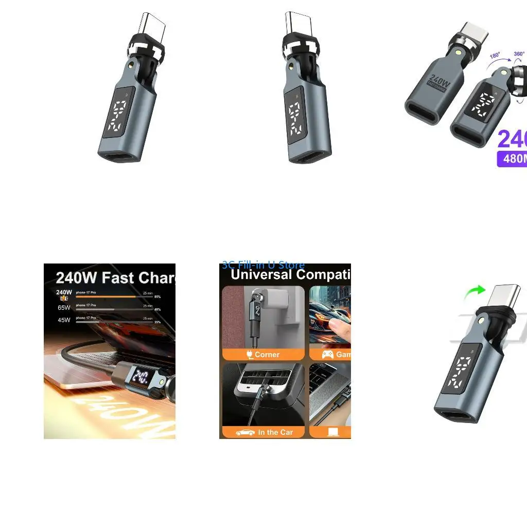 G8TA 240W Rotatable Type C Connector With Digital Display For Fast Charging And Data Transfer
G8TA 240W Rotatable Type C Connector With Digital Display For Fast Charging And Data Transfer