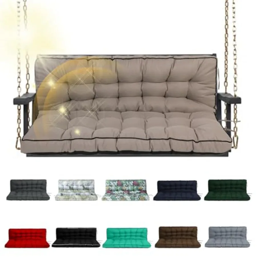 Porch Swing Cushion Three Seat, Waterproof Swing Cushions Replacement with Backrest, Outdoor Garden Furniture Patio 4" Thickene
Porch Swing Cushion Three Seat, Waterproof Swing Cushions Replacement with Backrest, Outdoor Garden Furniture Patio 4" Thickene