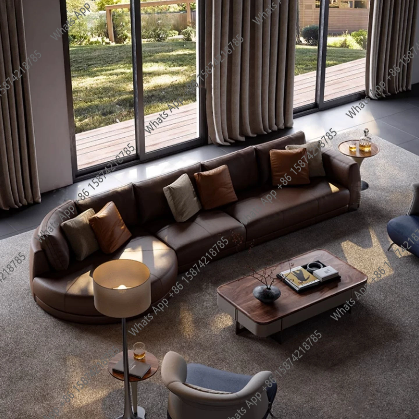 Диван в скандинавском ретро-стиле, круглый, изогнутый, большой, плоский, угловой, для гостиной виллы класса люкс.
Диван в скандинавском ретро-стиле, круглый, изогнутый, большой, плоский, угловой, для гостиной виллы класса люкс.