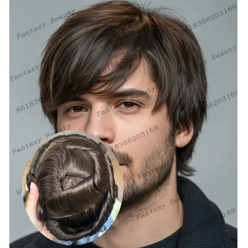 Undetectable 6Inch Long 30mm Wave Chocolate Brown Man's Human Hair Wigs Super Durable Strong Mono Mesh Base Men Hair Prosthesis
Undetectable 6Inch Long 30mm Wave Chocolate Brown Man's Human Hair Wigs Super Durable Strong Mono Mesh Base Men Hair Prosthesis