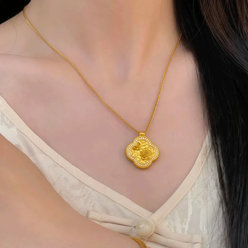 Luxury 24K 9999 Pure Gold real gold Women's Begonia Flower Pendant Diamond Pendant Necklace
Luxury 24K 9999 Pure Gold real gold Women's Begonia Flower Pendant Diamond Pendant Necklace