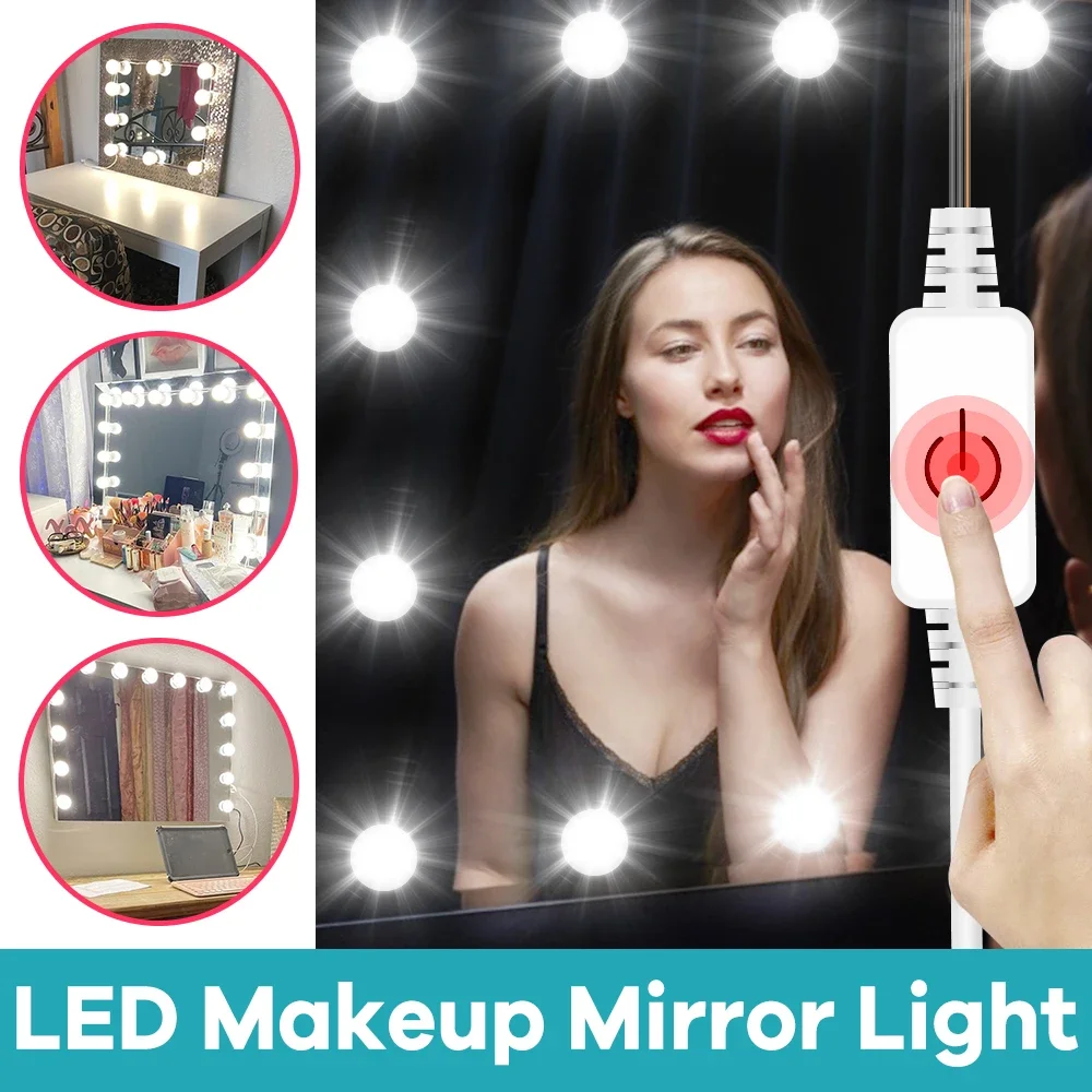 LED Mirror Light USB Dressing Table Bulb Hollywood Makeup Lamp 5V Dimmable Beauty Bulbs Bathroom Bedroom Decoration Fill Lights
LED Mirror Light USB Dressing Table Bulb Hollywood Makeup Lamp 5V Dimmable Beauty Bulbs Bathroom Bedroom Decoration Fill Lights